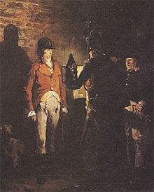 Le Duc D'Enghien à son exécution (fresque de l'époque) [Public domain], via Wikimedia Commons)