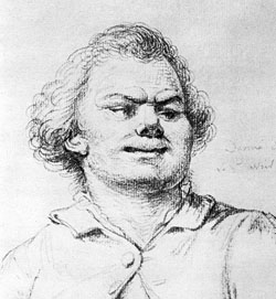 Portrait de Danton conduit au supplice dessin � la sanguine attribu� � Pierre Wille (1748-1821)