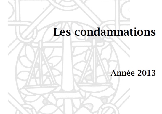 Condamnations en 2013